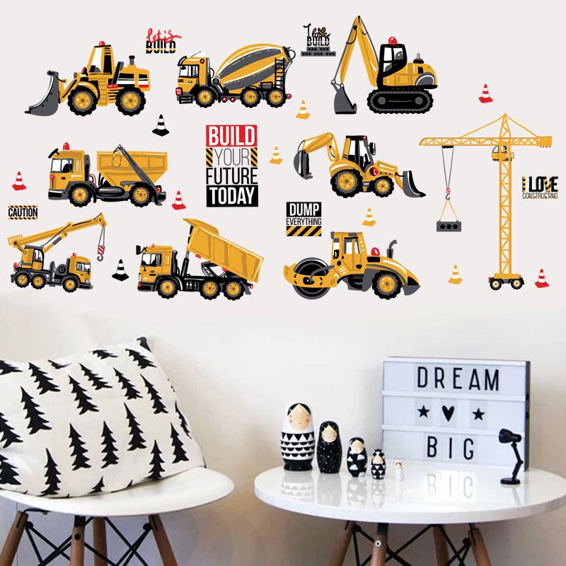 Tractor engineering car cabinet kindergarten school dormitory childlike decorative wall stickers