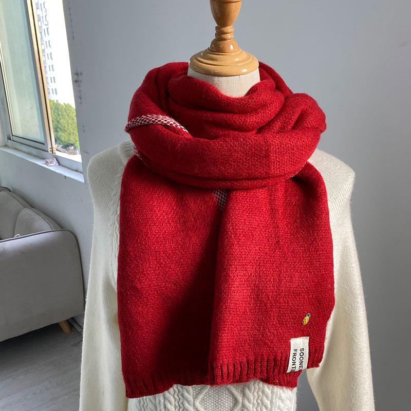 Lady Scarf Wool Knitted Scarf Winter Warm Soft Cotton Scarves for Women Men