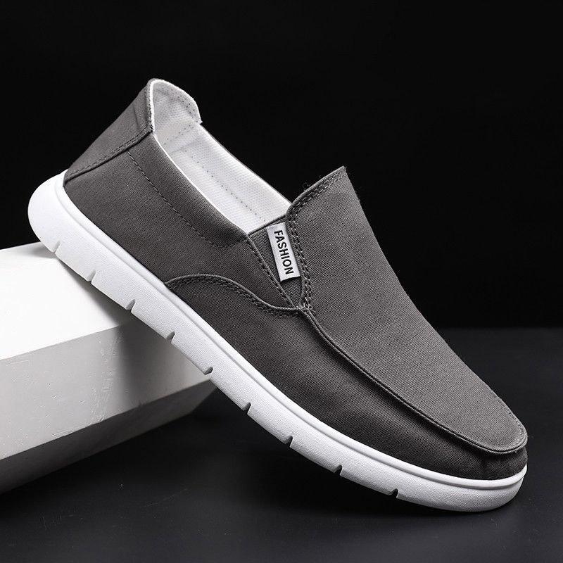 Spring Summer Cloth Shoes Peas Shoes Men's Casual Shoes Lazy One-pedal Canvas Shoes Wild Men's Shoes