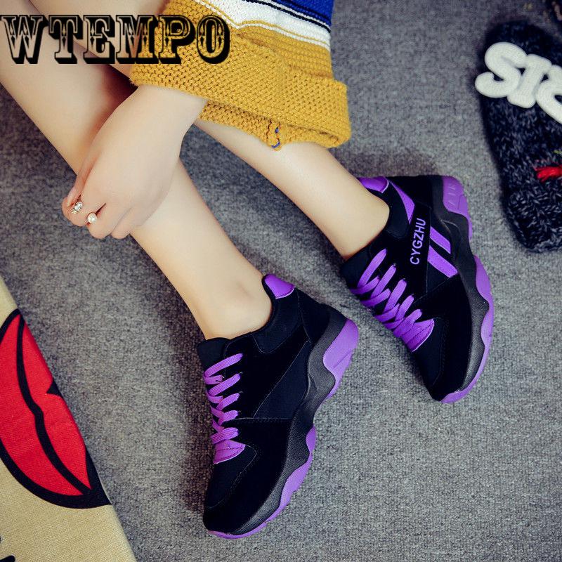 Women Chunky Sneakers Fashion Women  Shoes Lace Up Vulcanize Shoes Womens Trainers Casual Shoes