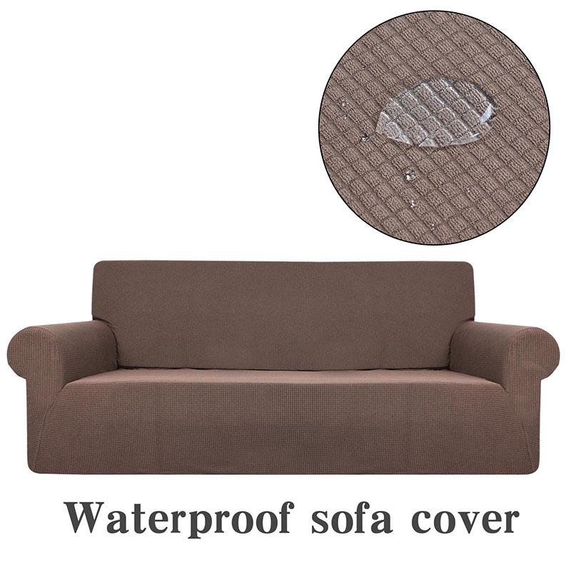 Nordic Style Waterproof  Stretch Sofa Cover L Shape Sofa Cover for Living Room  Full Covered Velvet Sofa Slipcover for  1/2/3/4 Seater Soaf