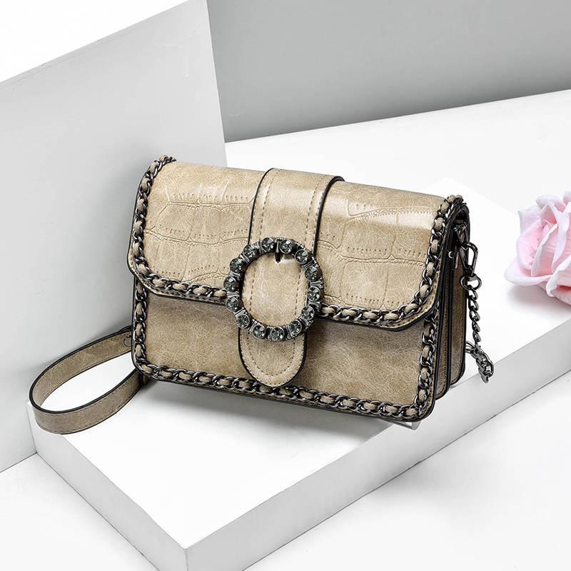 Fashion Crossbody Bag Women PU Leather Anti-theft Wear Square Bags Chain Handbag Shoulder Bag