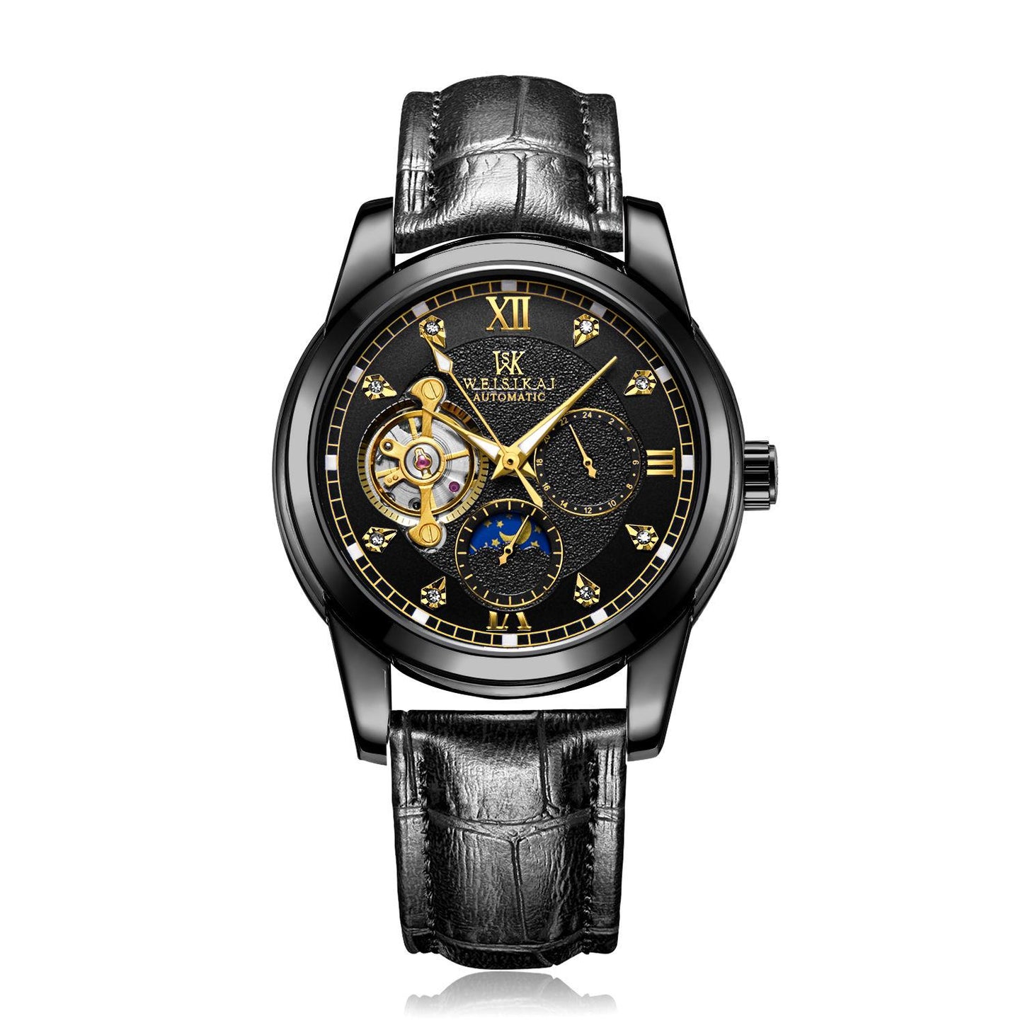 Genuine Waterproof Skeleton Men Automatic Watches Top Brand Luxury Mechanical Male Clock