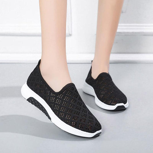 Women's Spring and Summer Sports Shoes Non-slip Wear-resistant Running Shoes Slip-on Mesh Shoes