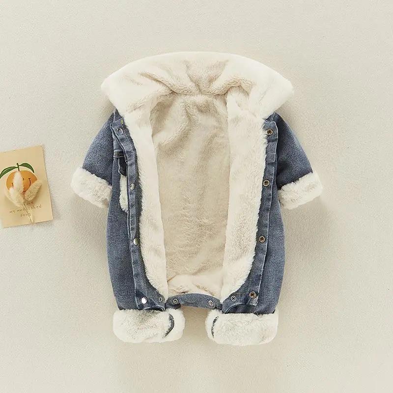 Baby Cowboy Bodysuit Autumn and Winter New Baby Handsome Cute Clothes Early Winter Plush Ha Clothes Go Out To Hold Clothes