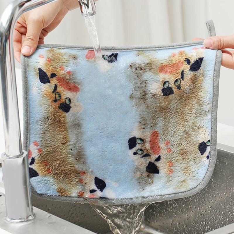 Dish Cloth Decontamination Thickened Dish Towel Kitchen Absorbent Can Be Hung To Wipe Hands and Wipe The Table To Wipe Dishes Scouring Pad