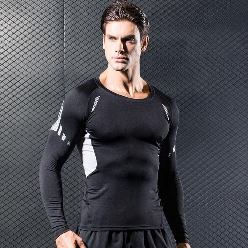 Fitness Clothes Men's Long-sleeved Running Basketball Training Clothes High-elastic Quick-drying Tops Breathable Sports Tights