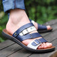 Men's Leather Sandals Men's Classic Breathable Beach Sandals Summer Casual Non-Slip Resistant Sandal