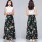 Women Vintage Elegant Floral Skirts Exquisite Printing High Waist A-line Chiffon Skirt Mid-length Chiffon Skirt