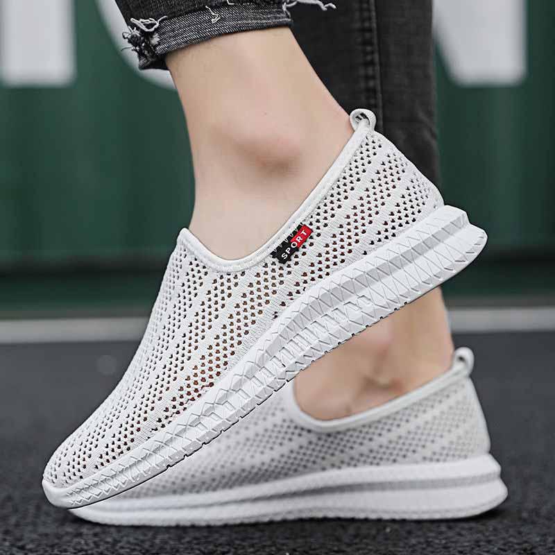 39-44 Men Sneakers Sandals Flying Woven Mesh Breathable Basketball Blade Shoes Shockproof Lightweight Running Shoes Comfortable Deodorant Sport Shoes