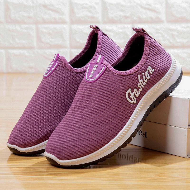 Women's Trendy Fashion Cloth Shoes Walking Shoes Comfortable and Wear-resistant Single Shoes Breathable Non-slip Shoes