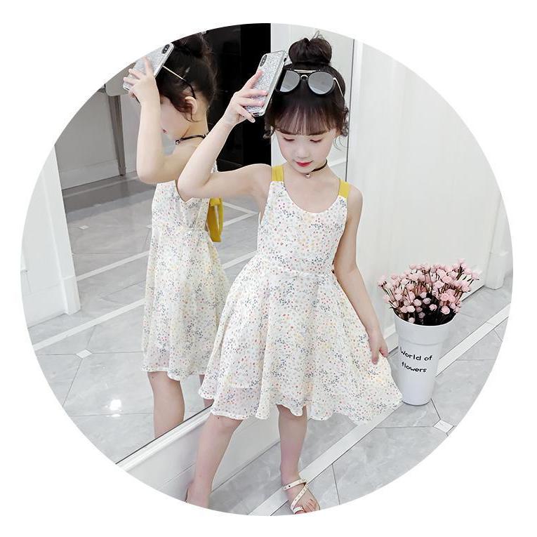 Children Dress Spring Summer Sling Kids Clothing  Baby Girls Clothing Printing Sleeveless Dress Girl