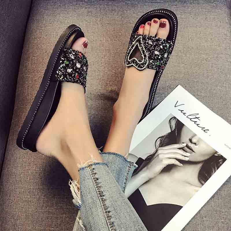 Plus Size 35-40 Summer Women Outdoor Love Flat Bohemian Beach Wear-resistant Non-slip Office Lady Sandals