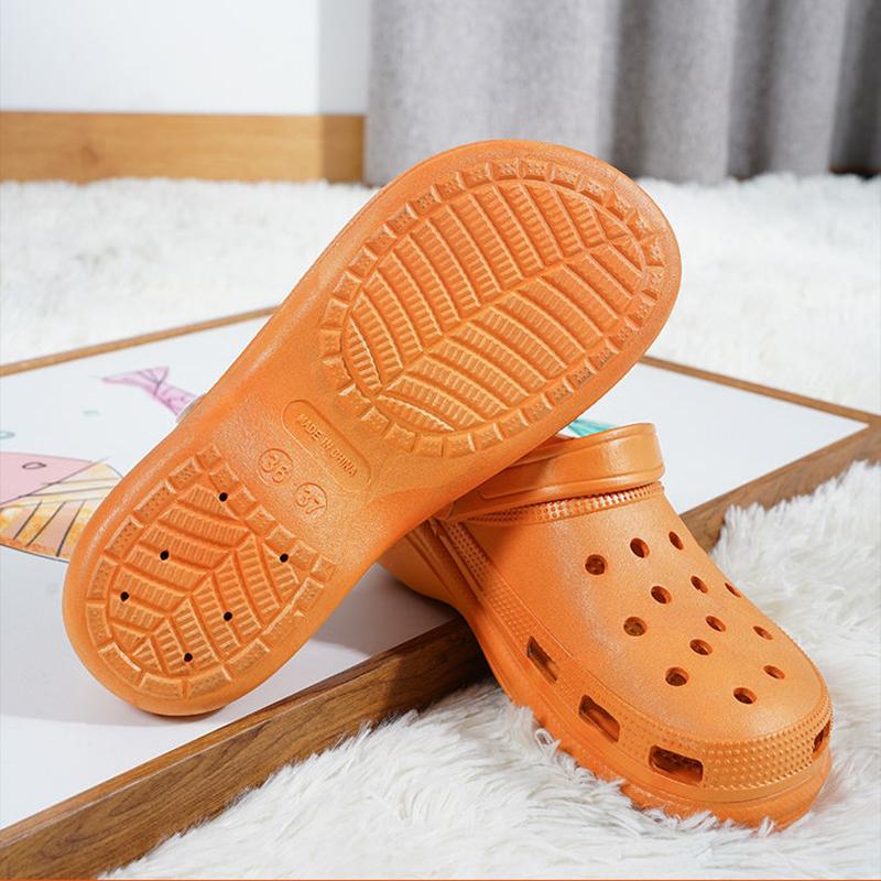 Baotou Slippers Women Wear Thick Soles To Increase Dad Non-slip High-heeled Sponge Cake Hole Shoes Beach Shoes Comfortable and Light