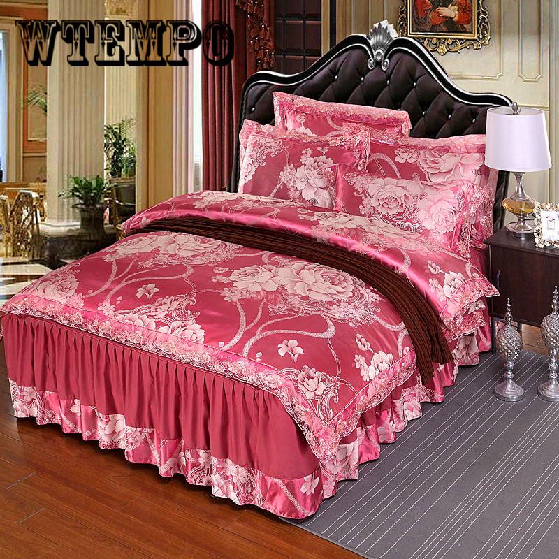 Jacquard Bedding Sets King/Queen Size Wedding Bedclothes Bedspread duvet Cover /Pillowcases