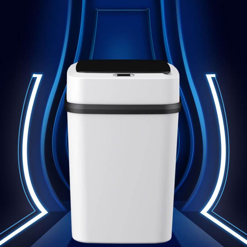 Rechargeable Smart Trash Can Household with Lid Induction Toilet Living Room Toilet Creative Automatic Electric Open Lid Large