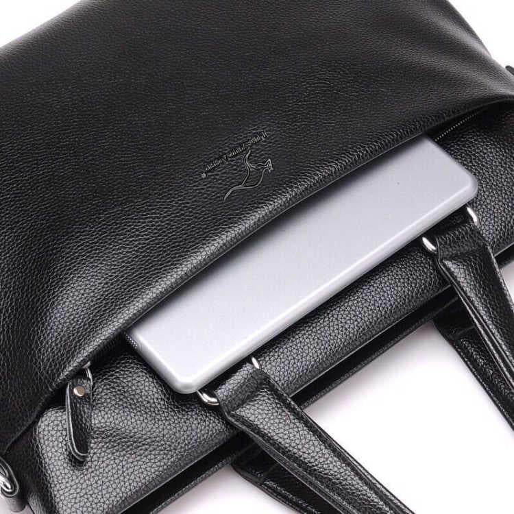 Large Coffee Genuine Leather Business Travel Bag Laptop Men Briefcase Portfolio Bags