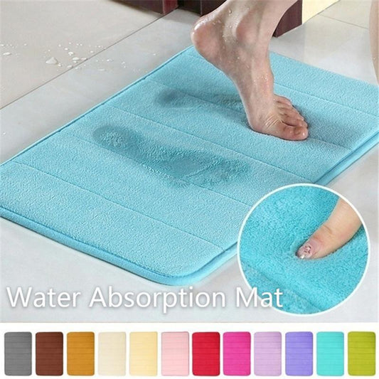 Microfibre Absorbent Slip-resistant Rugs Pad Memory Foam Mat  Bathroom Shower Bath Non-slip Carpet