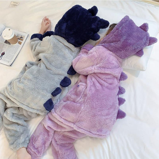 Children's Fannel Pajamas Sets Autumn and Winter Thickened Warm Girls' Homewear Clothes Cartoon Dinosuar Toddler Boy's Pajamas