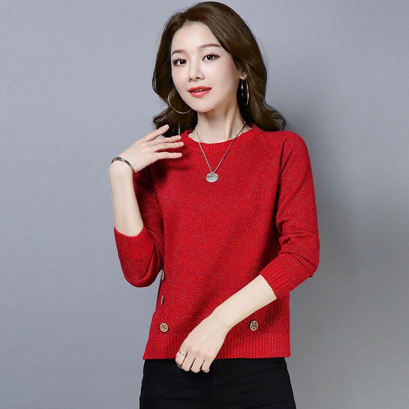 Autumn and Winter Loose Short Sweater Pullover Is Thin Knit Bottoming Shirt All-match Casual Women's Top