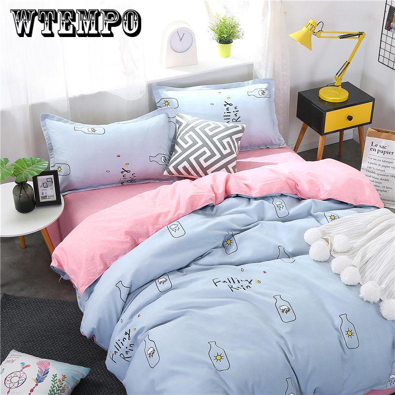 Sheet Pillowcases Bedclothes 4pcs Bedding Set Queen Size Duvet Cover Bed Set