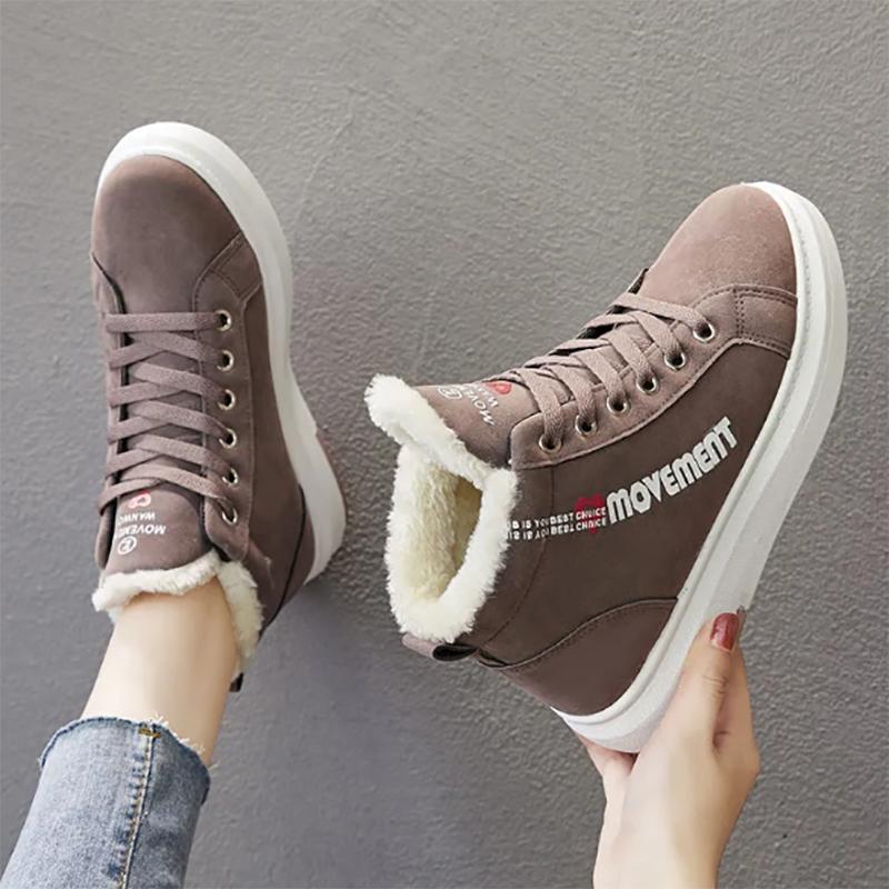 High-top Shoes Winter Women's Shoes Plush Cotton Shoes Sports All-match Student Women's Short Boots