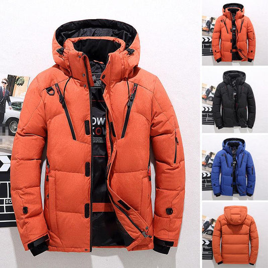 Men's Outdoor Hiking Jacket Hooded Jacket Duck Down Jacket Thick Windproof Ski Sports