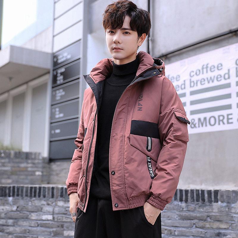 Winter Down Men's Padded Jacket Plus Velvet Thickening Urban Fashion Cotton-padded Jacket Trend Student Warm Jacket Slim Parker Clothing