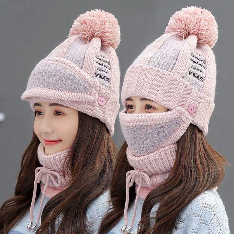 Woman hat Plush Cotton hat Trendy wild hat Windproof hat Winter Warm hat Thick hat Fashion