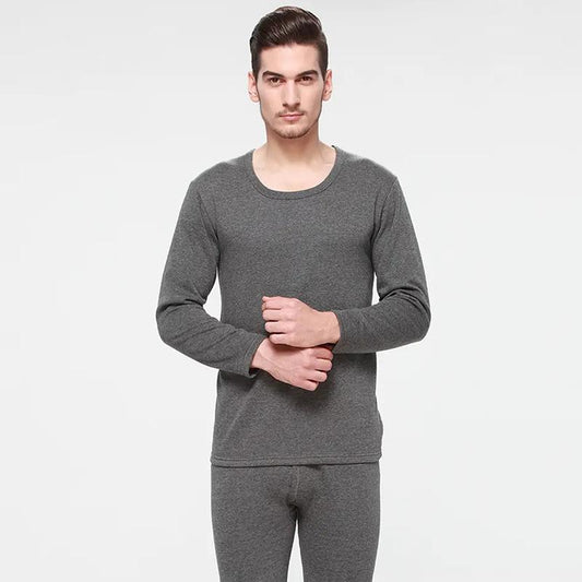 Men Winter Autumn Plus Velvet Thicken Thermal Underwear Tight Suit High Elasticity Wearable Comfortable Soft Lining O-neck Male Long Sleeve Breathable