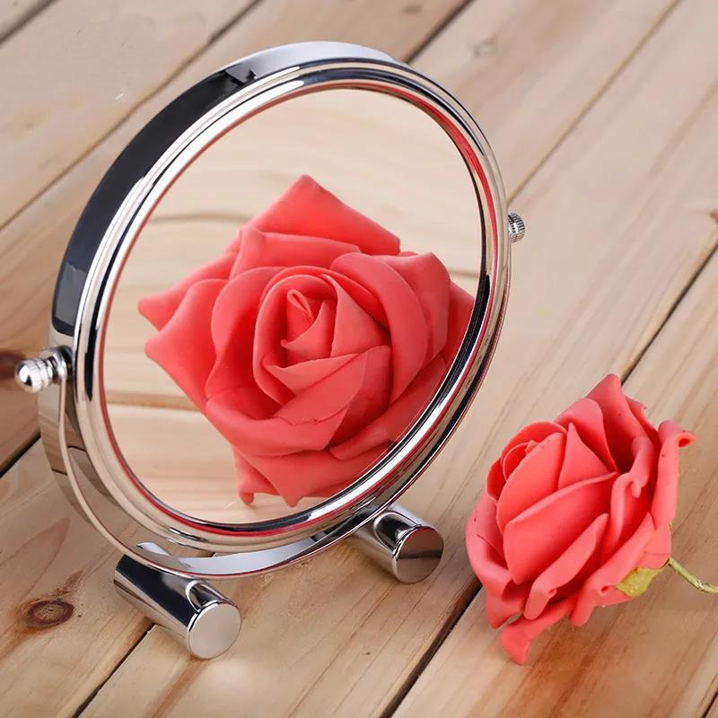 8 Inches Double-sided Mirror 5 Times Magnification HD Desktop Home Cosmetic Mirror Women Rotatable Mirror