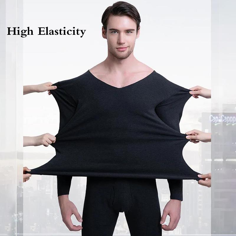 Men Winter Autumn Thermal Underwear Clothes O-neck Tops Pants Male Tight Suit Thicken Windproof Comfortable Soft Lining Long Sleeve High Elasticity