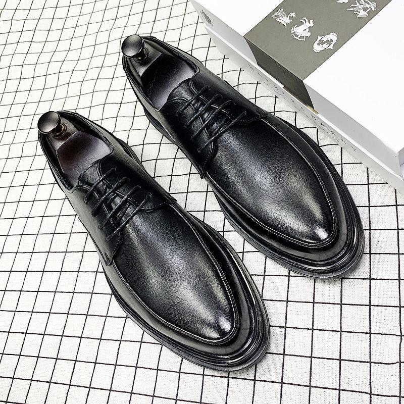 Leather Brogue Wedding Shoes Mens Casual Flats Shoes Vintage Handmade Oxford Shoes for Men