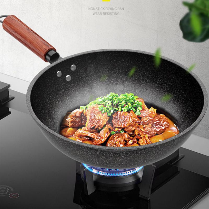 Maifan Stone Non-stick Wok Wok No Oily Smoke Can Be Used Shovel Wok Household Induction Cooker Gas Stove