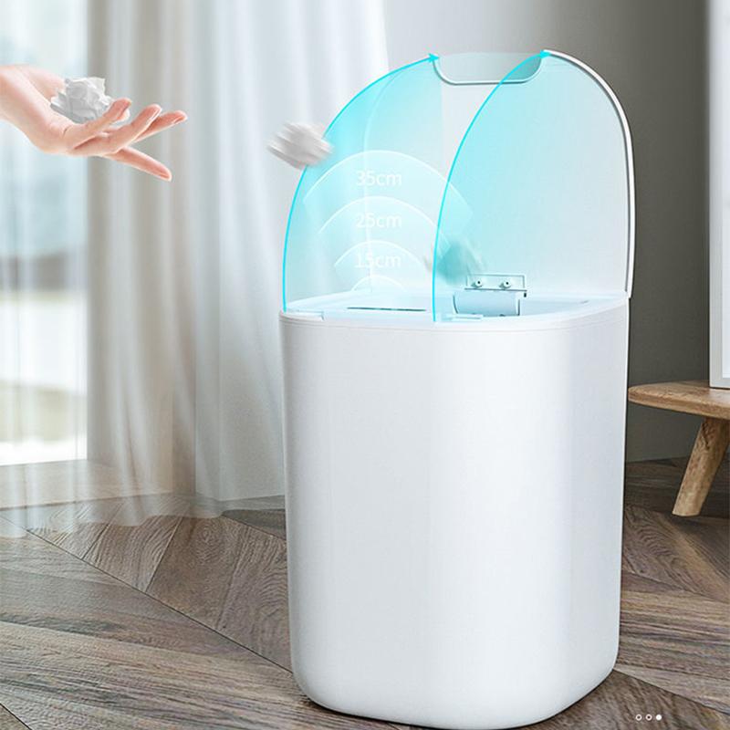 Smart Sensor Trash Can Electronic Automatic Household Bathroom Toilet Waterproof Narrow Seam