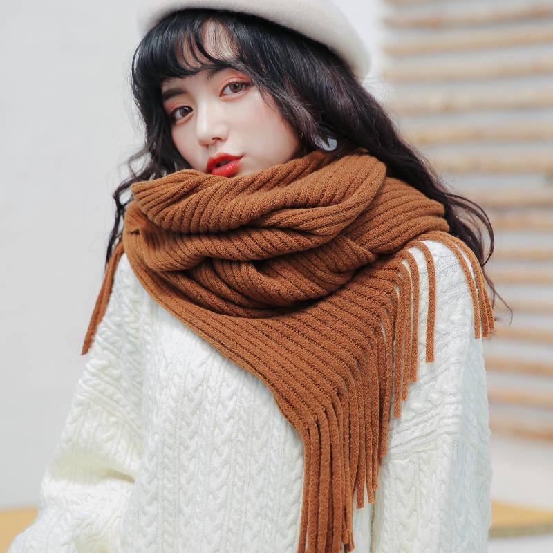 Warm Accessories Women Men Infinity Shawl Knitted Neck Warmer Scarf