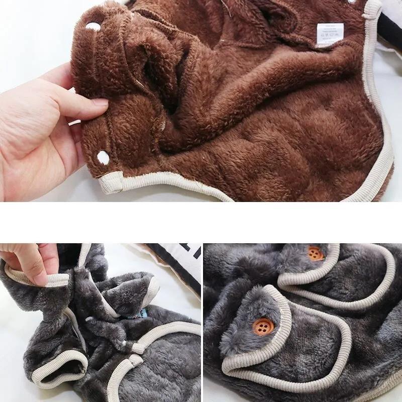 Dog Clothes Autumn and Winter Pet Cotton Coat Thick Warm Pet Pajamas