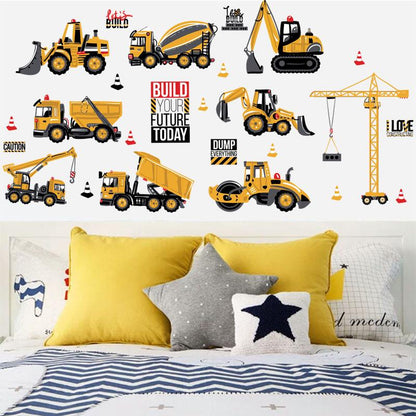 Tractor engineering car cabinet kindergarten school dormitory childlike decorative wall stickers