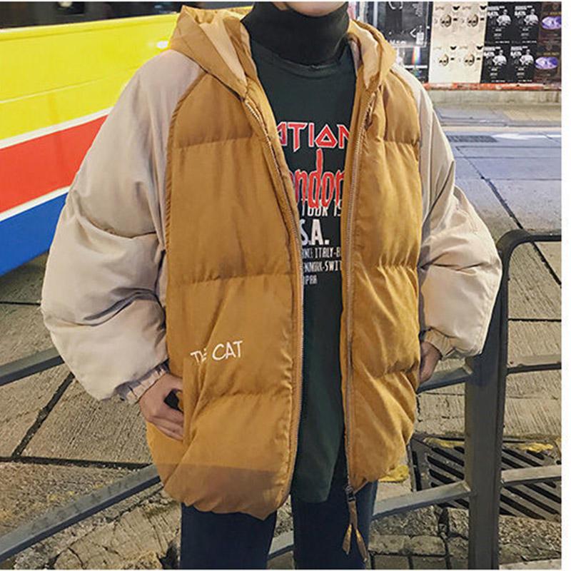 Printed Pattern Men's Cotton Winter Jacket Cotton Jacket Short Thick Padded Jacket Student Korean Casual Loose Down Jackets Bread Service