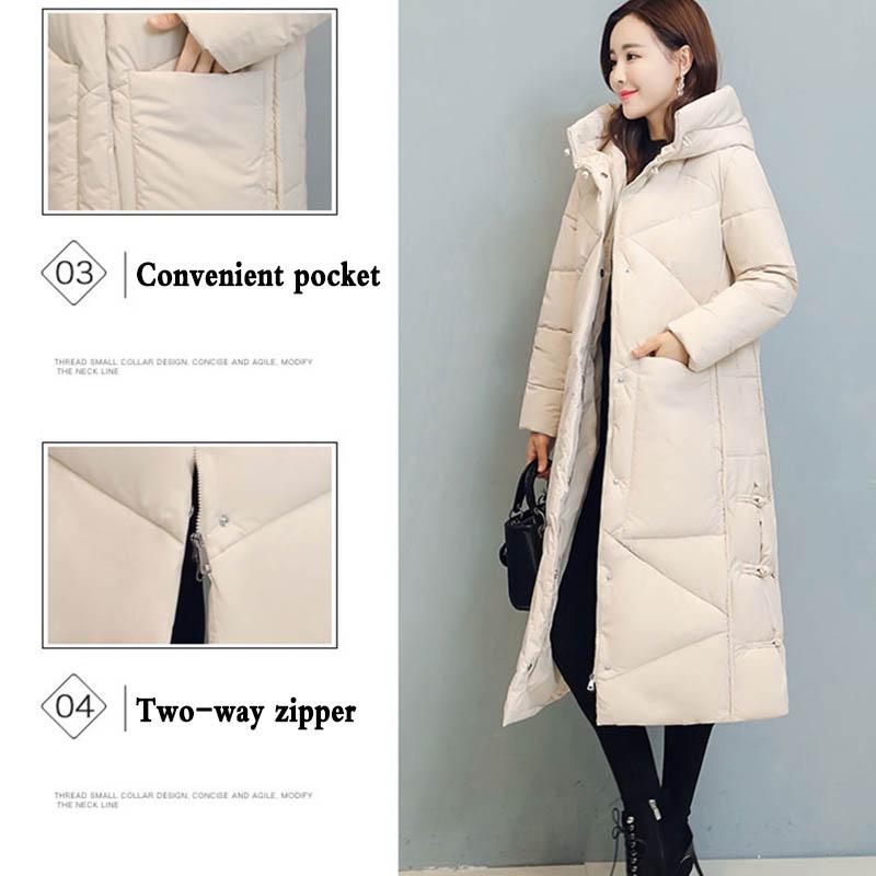 Retro Padded Down Padded Jacket Women's Winter Ethnic Style Loose Long Over-the-knee Jacket