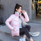 Disposable Bright Face Women's Cotton-padded Jacket Winter Loose Cotton-padded Jacket Casual Stand-collar Padded Jacket