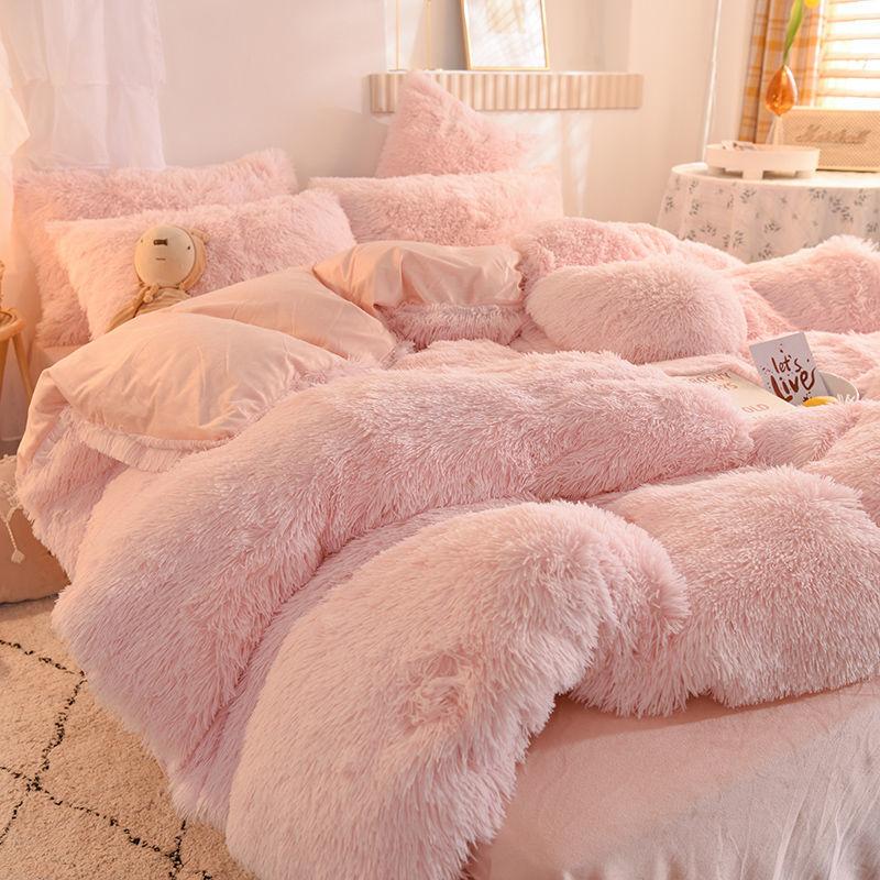 Crystal Plush Plush Bedding Winter Thick Warm Mink Four-piece Suit