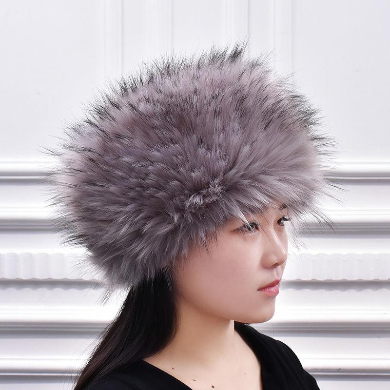 Fox Fur Straw Hats Men and Women Winter Mink Fur Hats Imitating Rabbit Fur Mongolian Hat Ear Protection Warm Cotton Hat