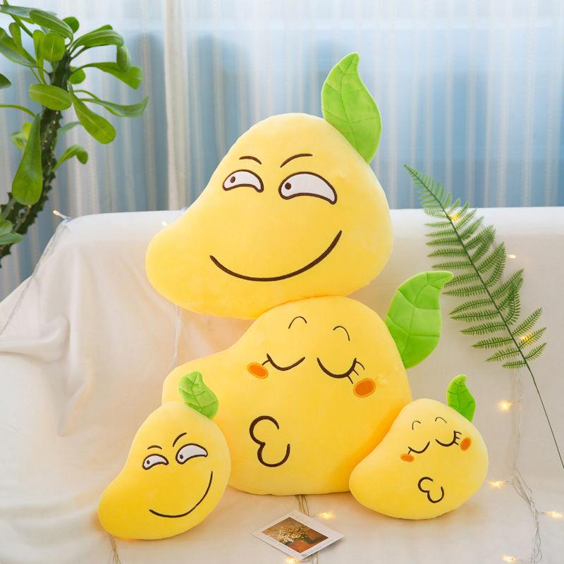 Lovely Mango Plush Toy Fruit Pillow Soft  Funny Expression Plush Doll Cute Kids Sleeping Plush Pillow Gifts