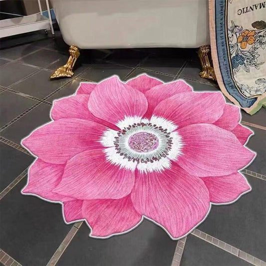 1 Piece Flower Carpet Bathroom Absorbent Non-slip Mat Bauhinia Blue Lotus Living Room Bedroom Cloakroom Foot Pad