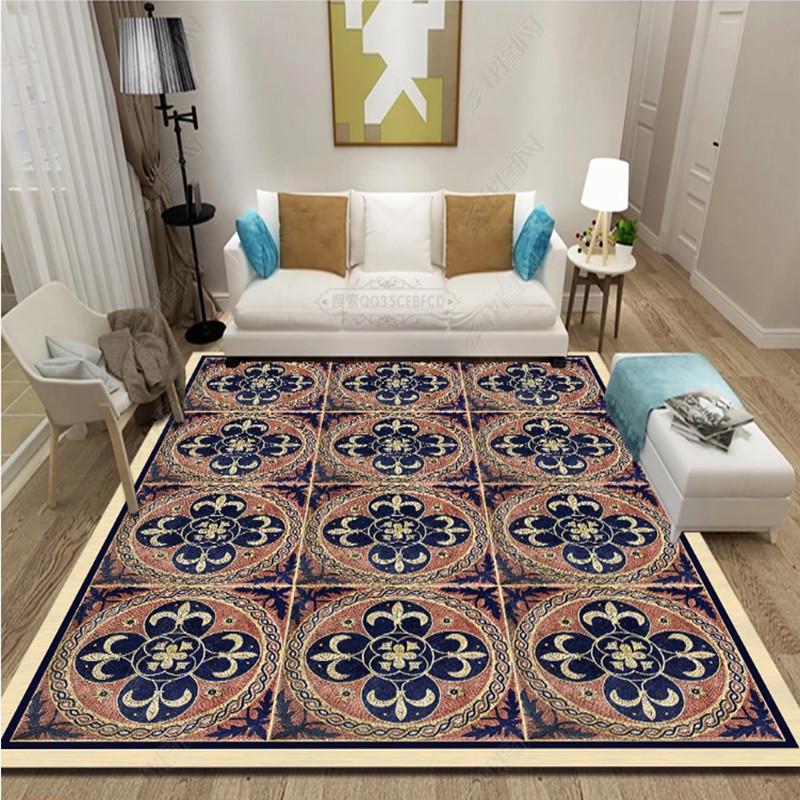 Chinese Style 3D Floral Pattern Carpet for Living Room Area Rug Children Floor Mat Cloakroom Rugs