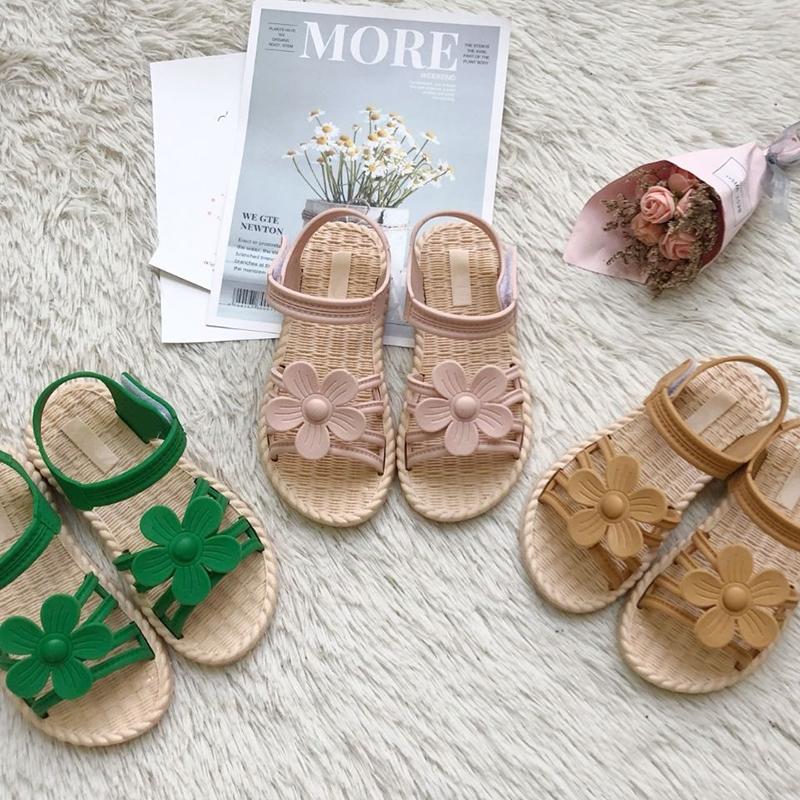 Girls Sandals Gladiator Flowers Sweet Soft Children's Beach Shoes Kids Summer Floral Sandals Princess Fashion Cute High Quality