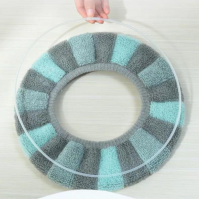 4 Pieces of Toilet Seat Thermal Toilet Ring Household Washable Thickened Toilet Washer In Autumn and Winter General Plush