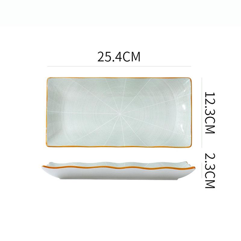 Plate Household Net Celebrity High-value Dish Plate Fruit Plate Creative Thickened Fruit Plate Dinner Plate Practical Tableware Long Plate