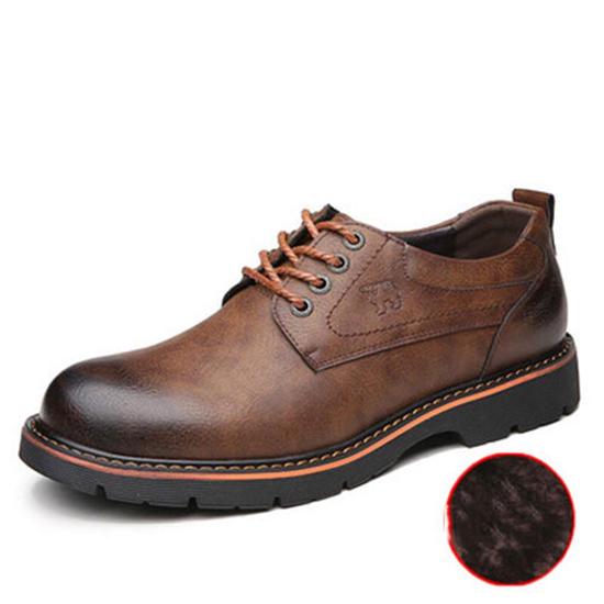 Men Casual Leather Shoes Men Martins Leather Shoes Work Safety Shoes Winter Waterproof Ankle Botas